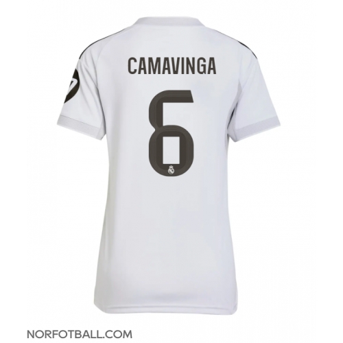 Billige Fotballdrakt Real Madrid Eduardo Camavinga #6 Replika Hjemmedrakt Dame 2025-26 Kortermet Billige Fotballdrakt Real Madrid Eduardo Camavinga #6 Replika Hjemmedrakt Dame 2025-26 Kortermet